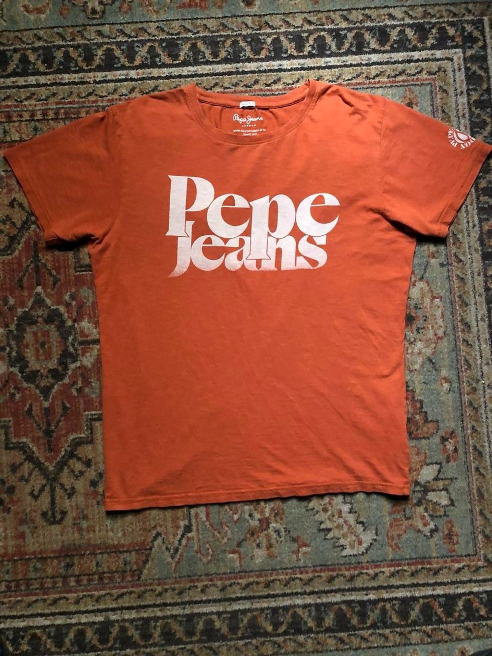 Pepe Jeans Men's Orange Logo T-Shirt XL Slim Fit